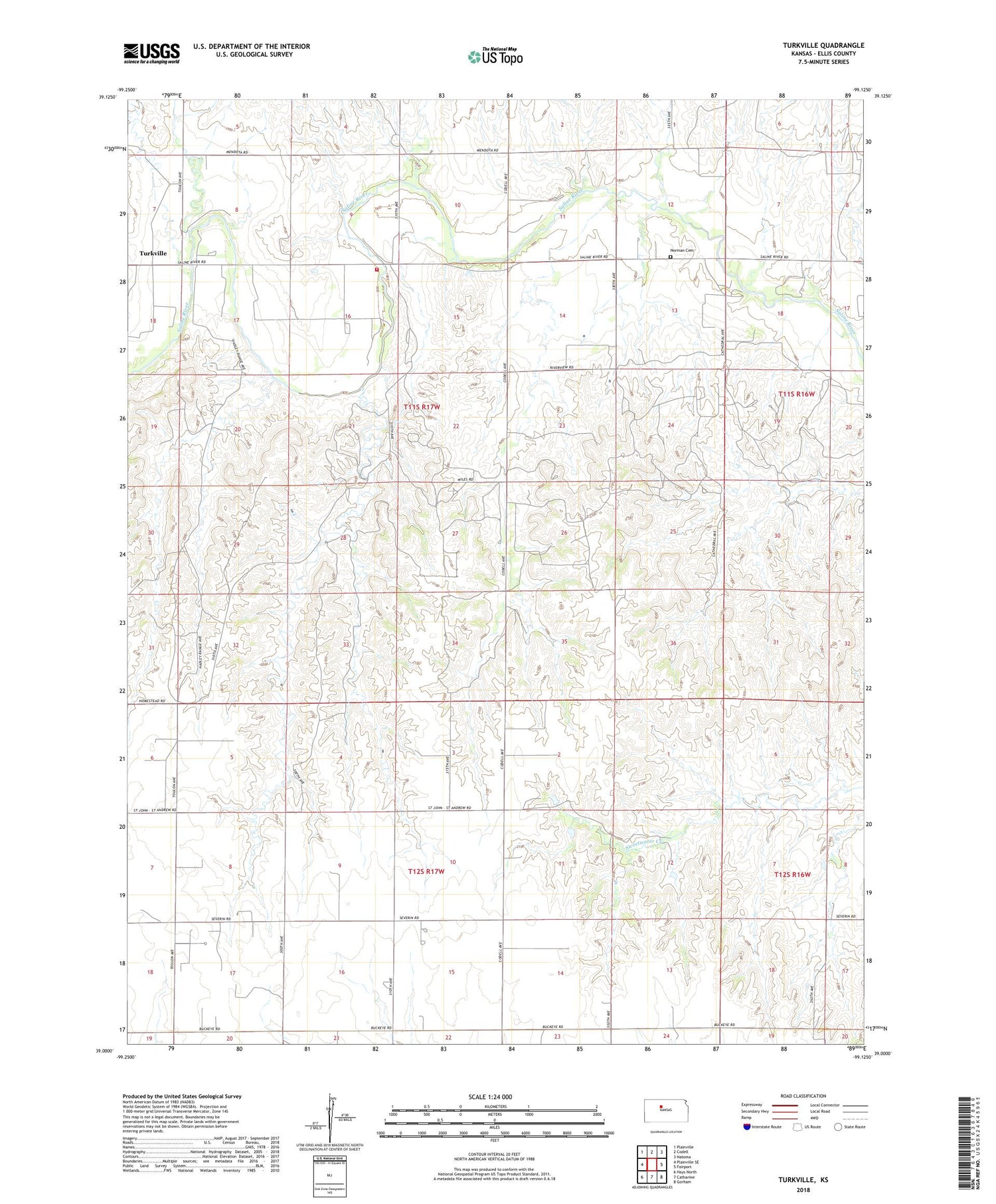 Turkville Kansas US Topo Map Image
