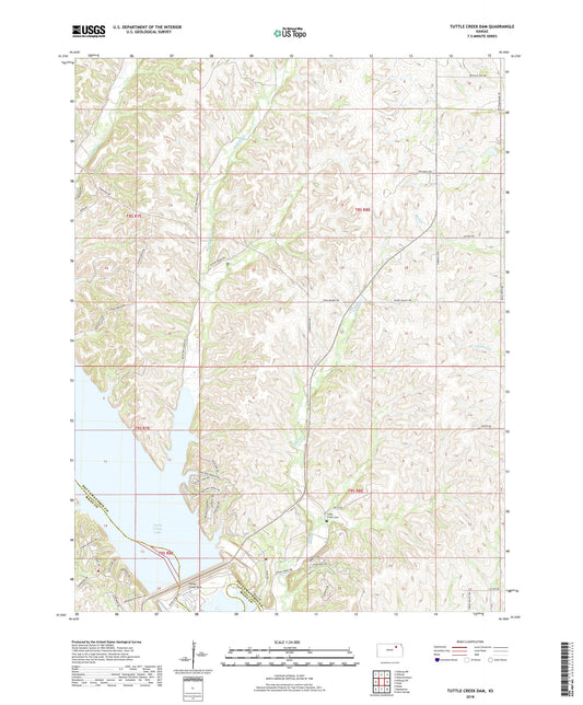 Tuttle Creek Dam Kansas US Topo Map Image