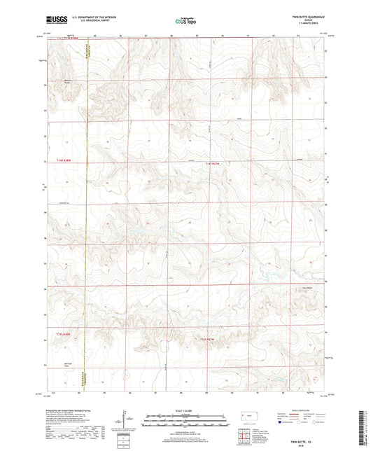 Twin Butte Kansas US Topo Map Image