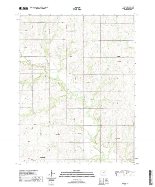 Upland Kansas US Topo Map Image