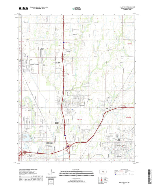 Valley Center Kansas US Topo Map Image