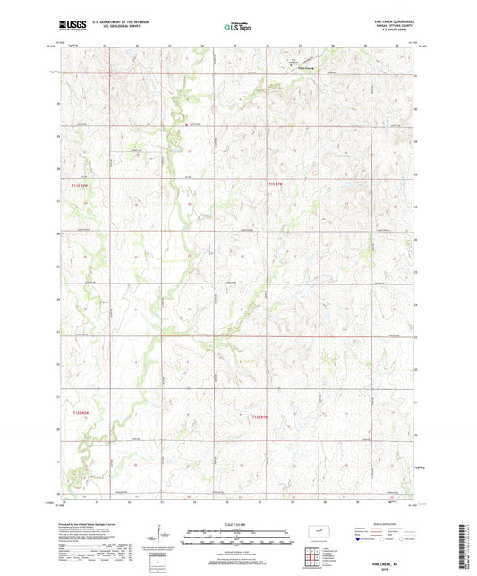 Vine Creek Kansas US Topo Map Image