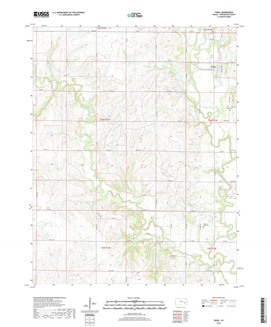 Virgil Kansas US Topo Map Image