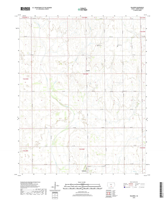 Waldron Kansas US Topo Map Image