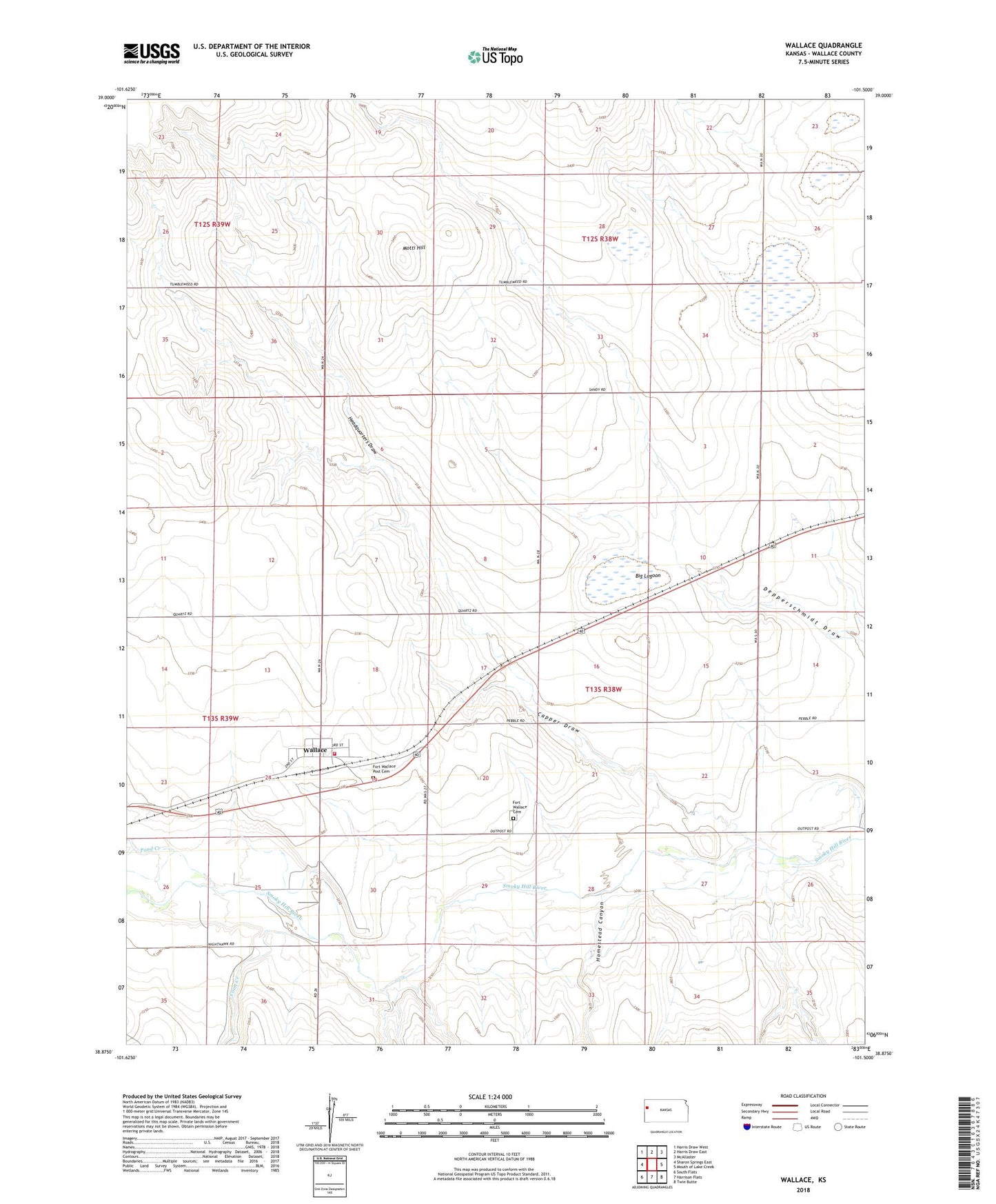 Wallace Kansas US Topo Map Image