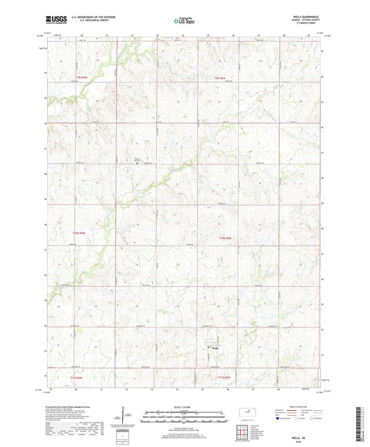 Wells Kansas US Topo Map Image