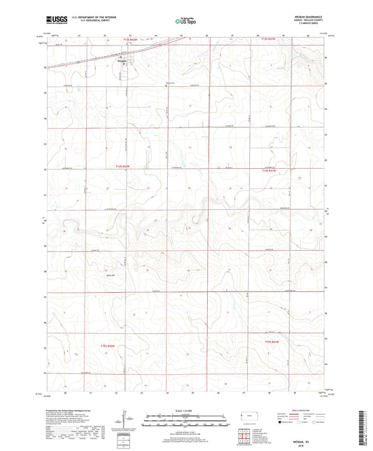 Weskan Kansas US Topo Map Image