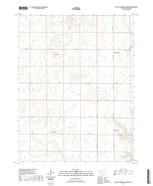 West of Eminence Cemetery Kansas US Topo Map Image
