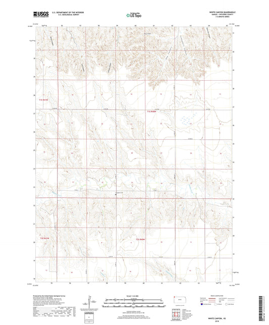 White Canyon Kansas US Topo Map Image