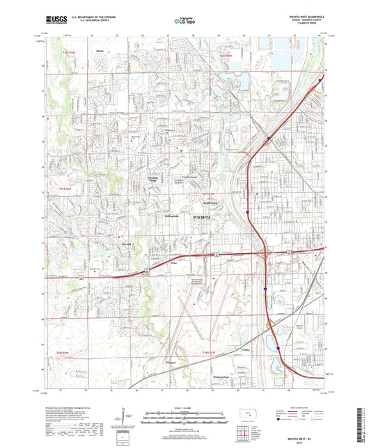 Wichita West Kansas US Topo Map Image