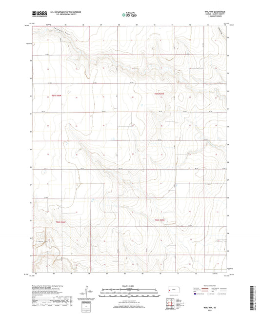 Wolf NW Kansas US Topo Map Image