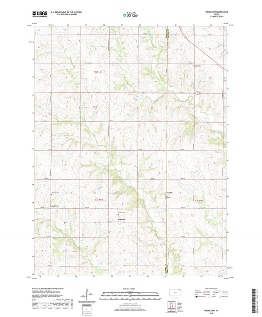Woodlawn Kansas US Topo Map Image