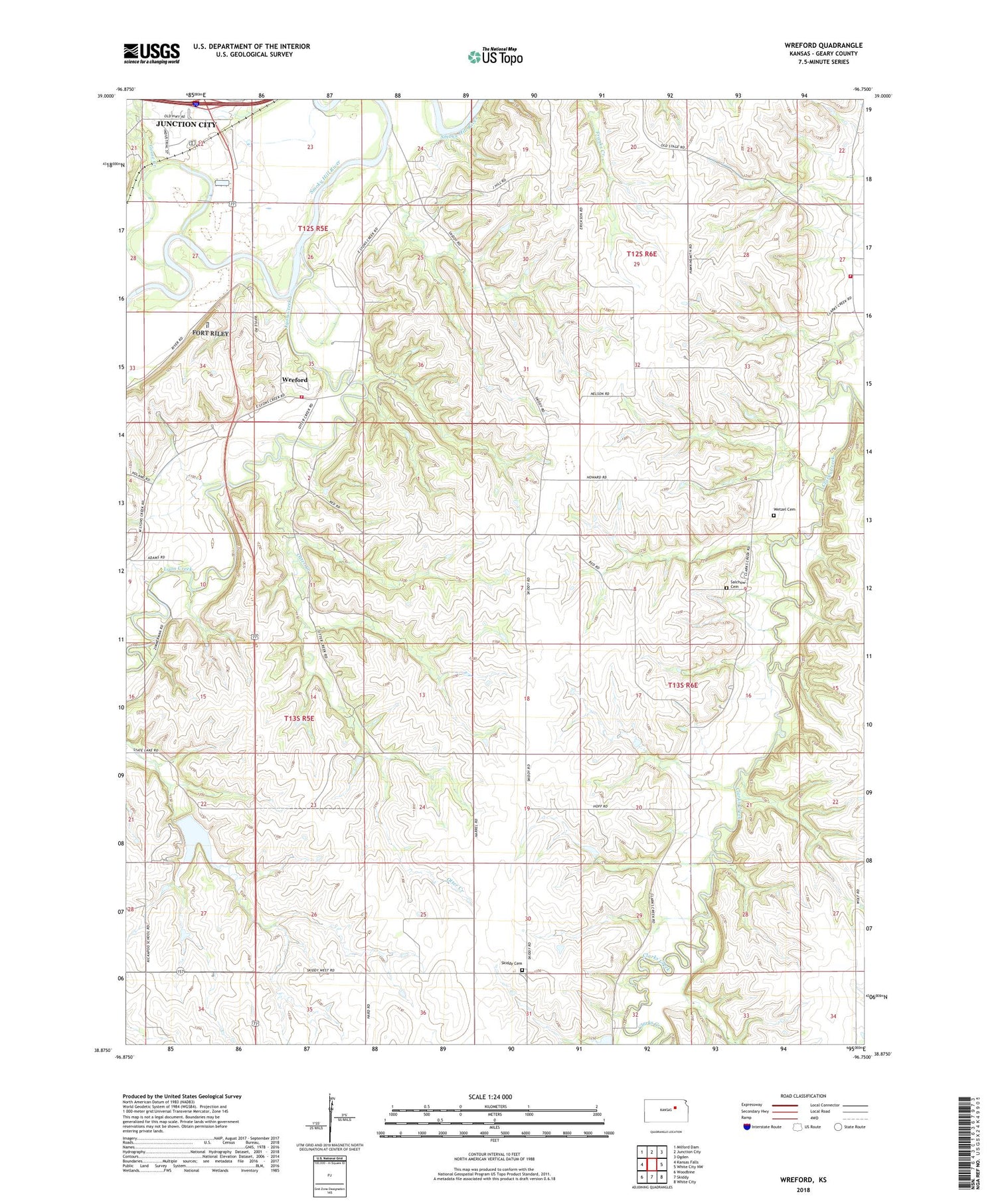 Wreford Kansas US Topo Map Image