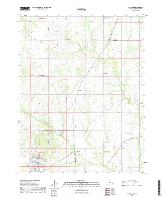 Yates Center Kansas US Topo Map Image