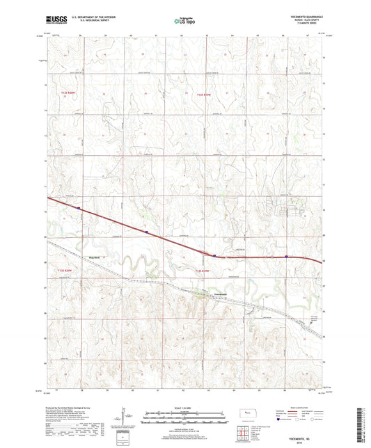 Yocemento Kansas US Topo Map Image