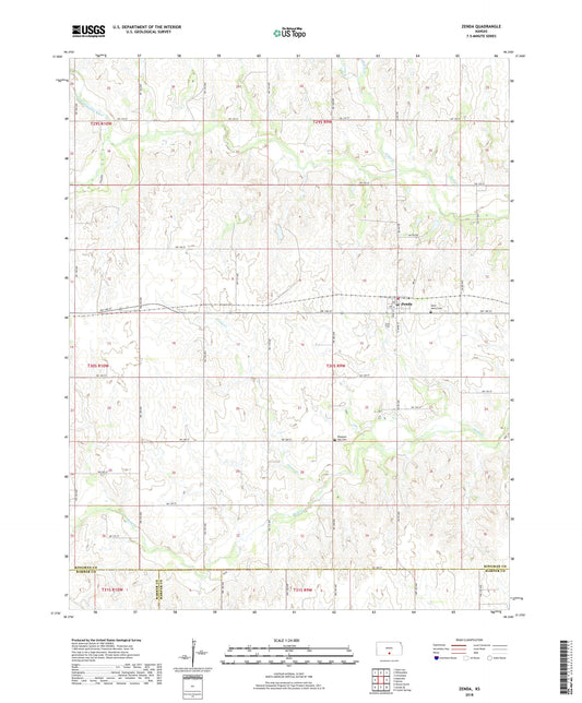 Zenda Kansas US Topo Map Image