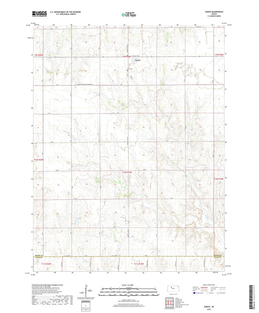 Zurich Kansas US Topo Map Image
