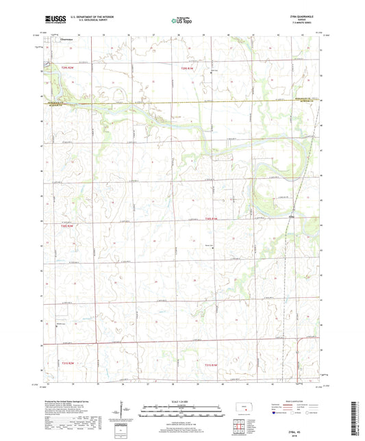 Zyba Kansas US Topo Map Image