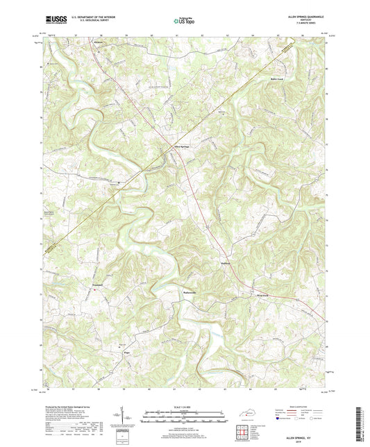 Allen Springs Kentucky US Topo Map Image
