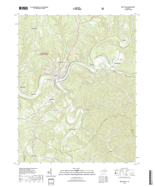 Beattyville Kentucky US Topo Map Image