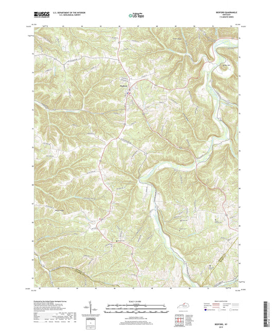 Bedford Kentucky US Topo Map Image