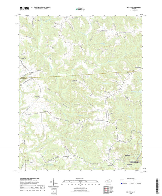 Bee Spring Kentucky US Topo Map Image