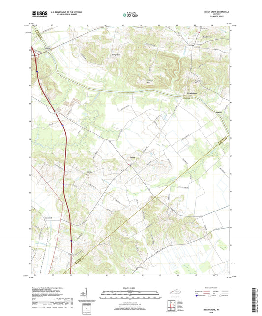 Beech Grove Kentucky US Topo Map Image