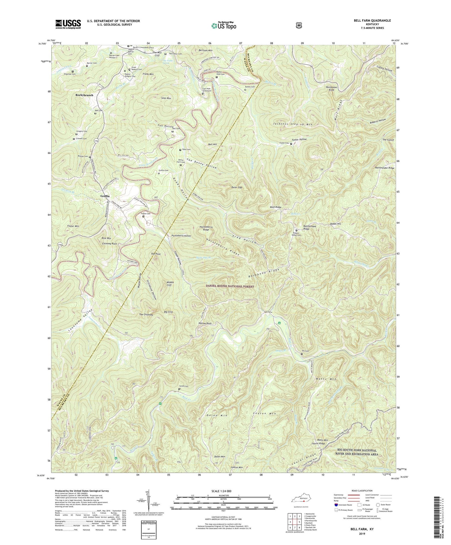 Bell Farm Kentucky US Topo Map Image