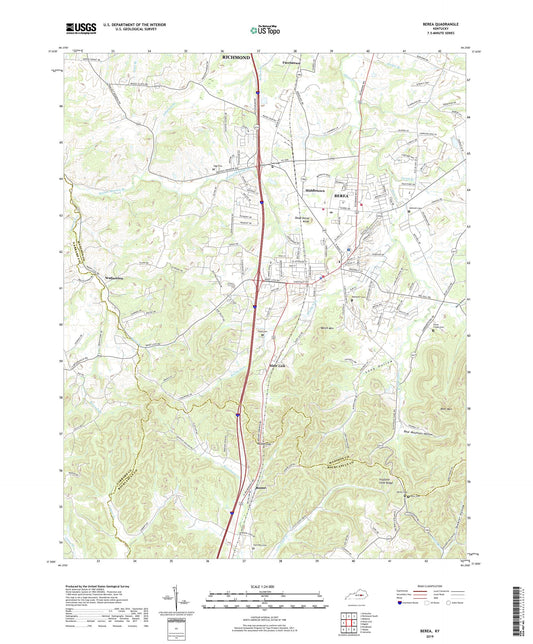 Berea Kentucky US Topo Map Image