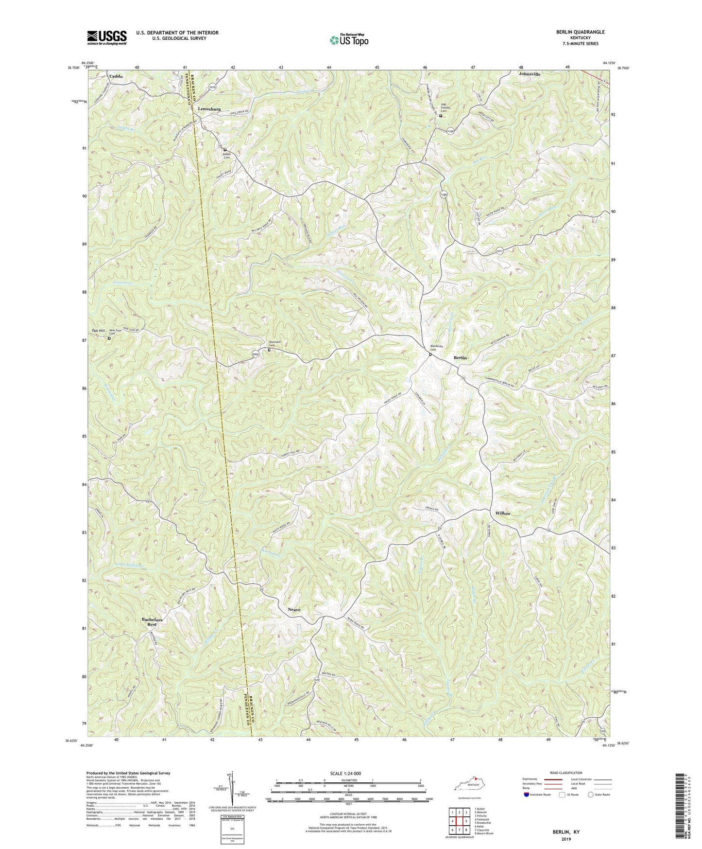 Berlin Kentucky US Topo Map Image