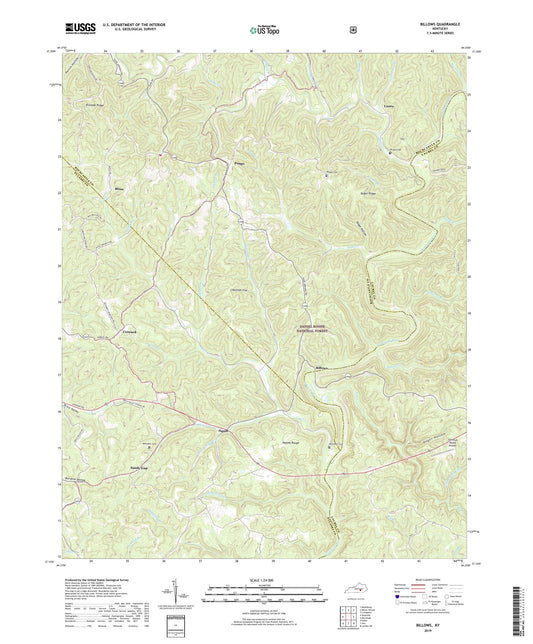 Billows Kentucky US Topo Map Image