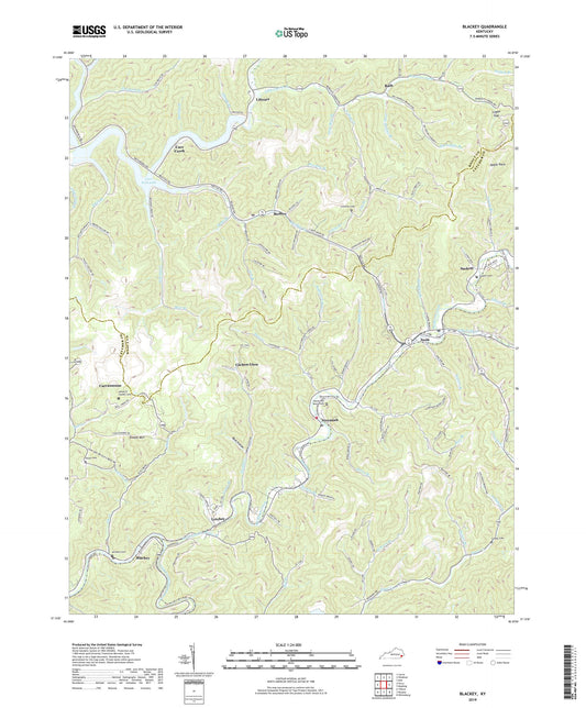 Blackey Kentucky US Topo Map Image