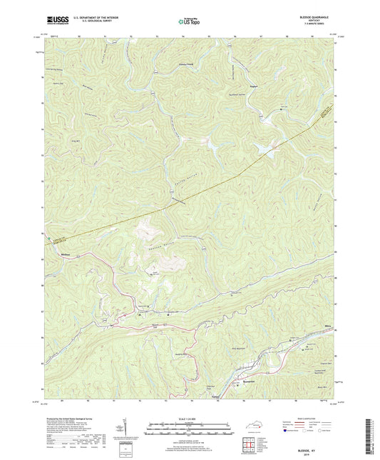 Bledsoe Kentucky US Topo Map Image