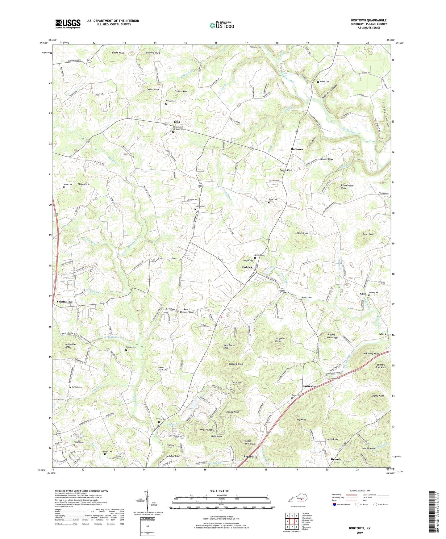 Bobtown Kentucky US Topo Map Image