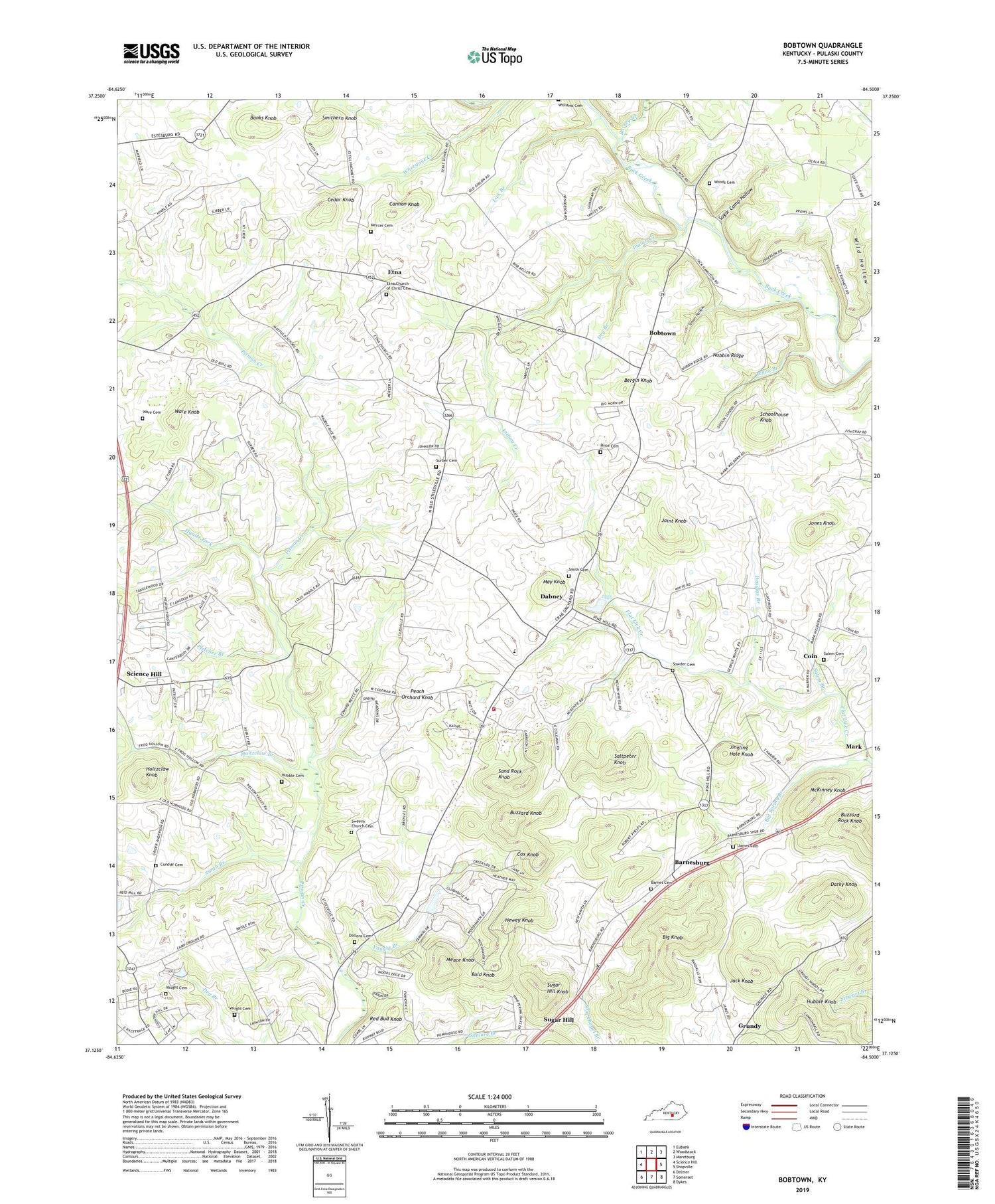 Bobtown Kentucky US Topo Map Image