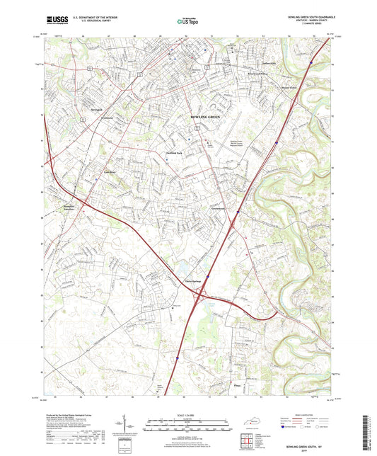Bowling Green South Kentucky US Topo Map Image