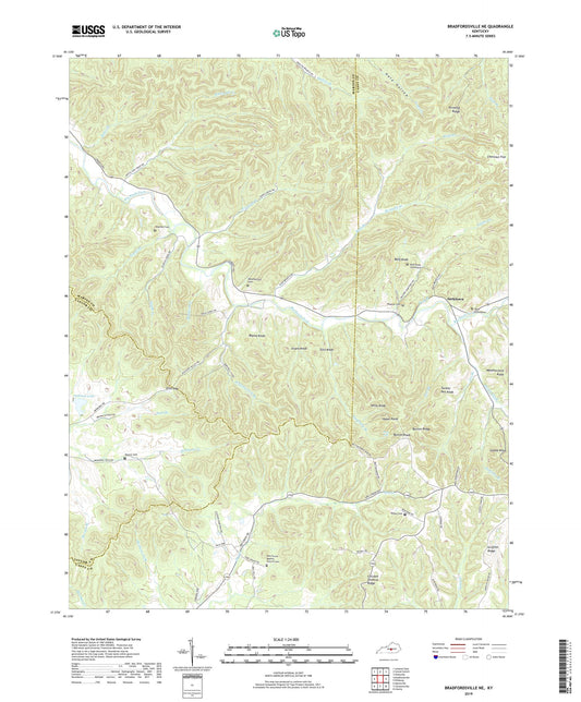Bradfordsville NE Kentucky US Topo Map Image