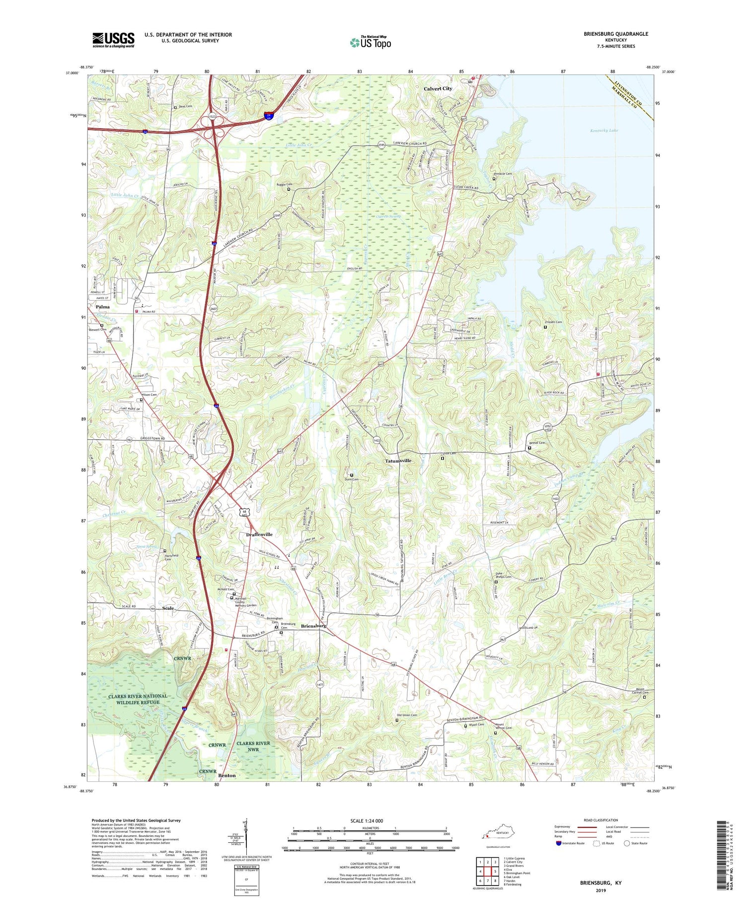 Briensburg Kentucky US Topo Map Image