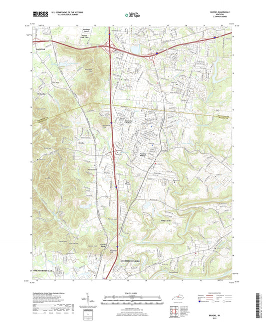 Brooks Kentucky US Topo Map Image