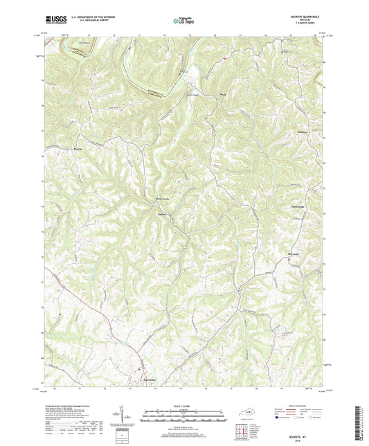 Buckeye Kentucky US Topo Map Image