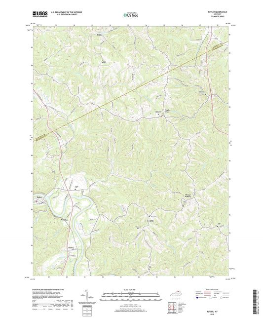 Butler Kentucky US Topo Map Image