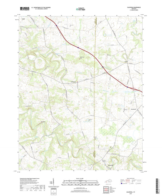 Caledonia Kentucky US Topo Map Image
