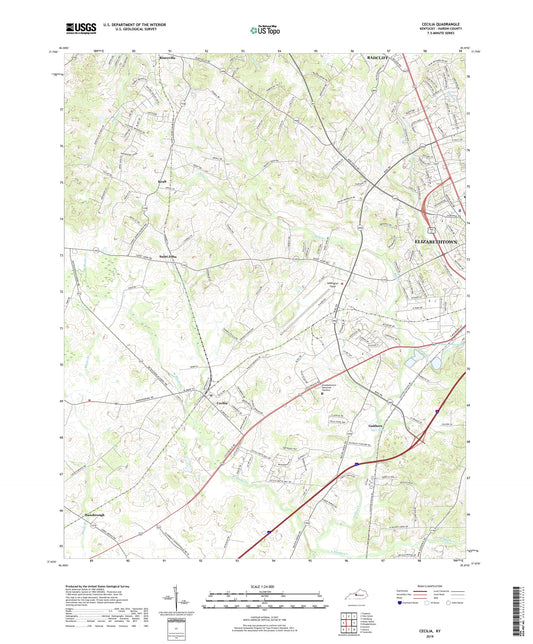Cecilia Kentucky US Topo Map Image