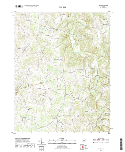 Center Kentucky US Topo Map Image