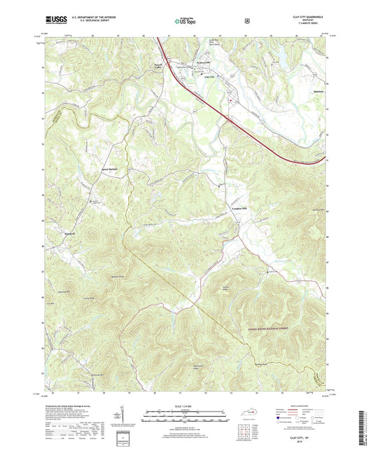 Clay City Kentucky US Topo Map Image