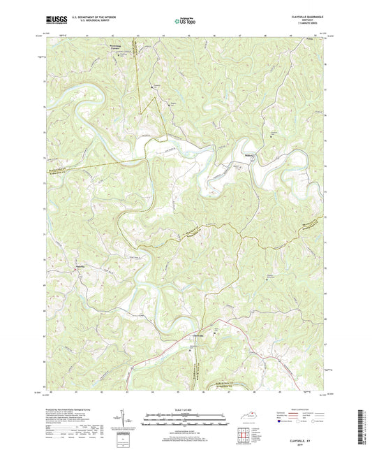 Claysville Kentucky US Topo Map Image