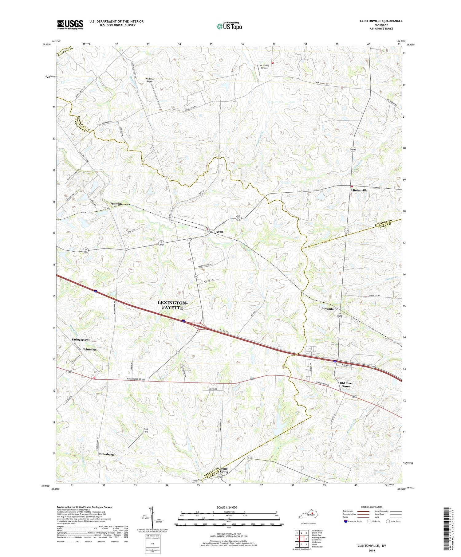 Clintonville Kentucky US Topo Map Image