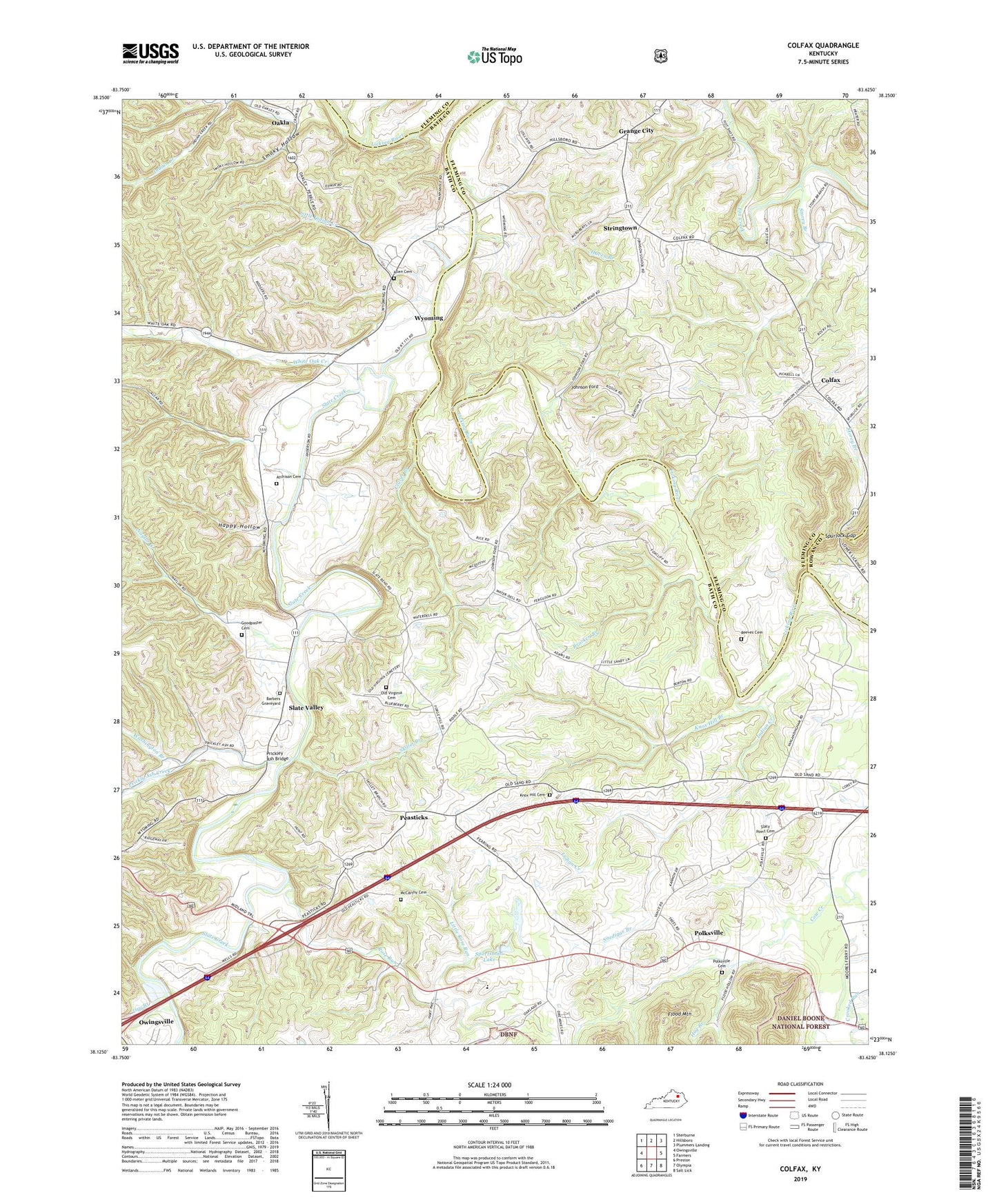 Colfax Kentucky US Topo Map Image