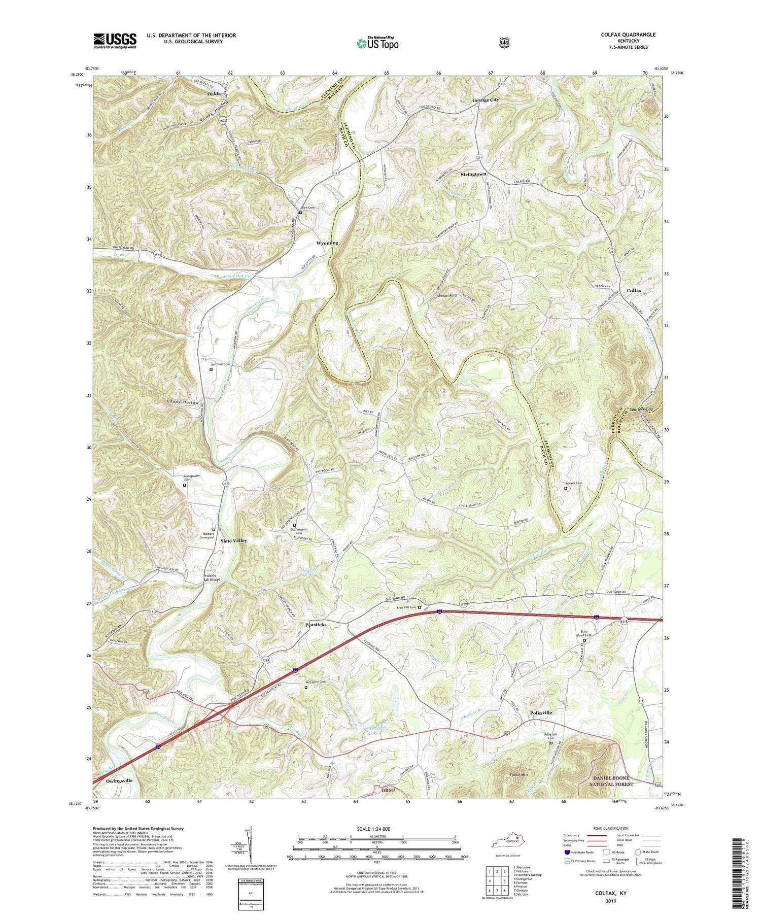 Colfax Kentucky US Topo Map Image