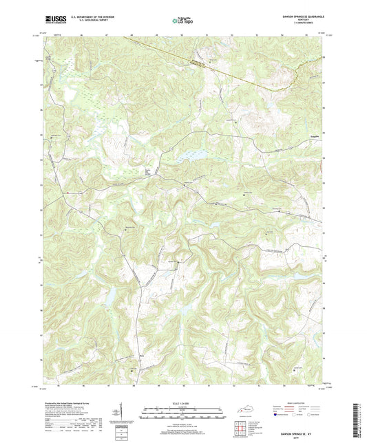Dawson Springs SE Kentucky US Topo Map Image